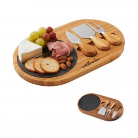 4-Piece Slate Cheese Board Set(Standard Shipped) with Logo  4-Piece Slate Cheese Board Set(Standard Shipped) with Logo