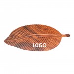 Walnut Wood Leaf Shape Tray Custom Printed