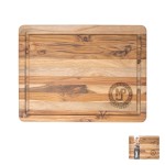 16" X 12" Teak Wood Cutting Board with Juice Groove with Logo