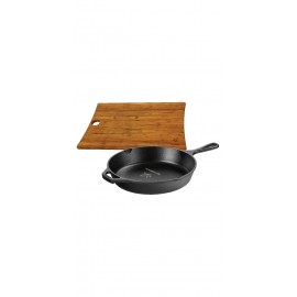Custom Imprinted Lodge 10.25" Cast Iron / Woodland Board Gift Set