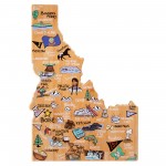 Idaho State Shaped Cutting & Serving Board w/Artwork by Fish Kiss with Logo