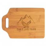 Logo Branded 11" x 7 3/4" Bamboo Cutting Board with Handle