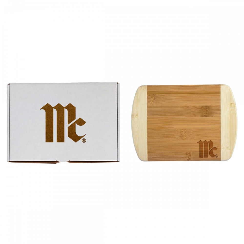 8" Two-Tone Cutting Board w/Engraved Gift Box with Logo