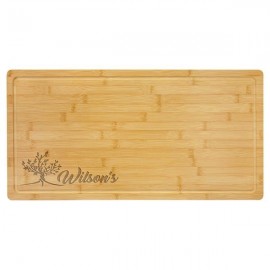 Logo Branded Bamboo Cutting Board with Drip Ring 23 3/4" x 12" Bamboo Cutting Board with Drip Ring 23 3/4" x 12"