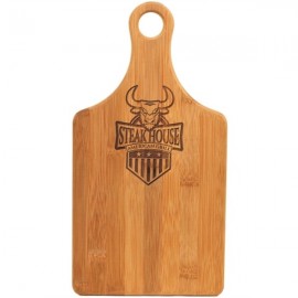 Bamboo Paddle Shape Cutting Board - 13.5" X 7" with Logo