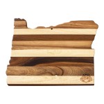 Rock & Branch Shiplap Series Oregon State Shaped Wood Serving & Cutting Board with Logo