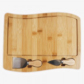 Custom Bamboo Cheese Cutting Board Platter with Juice Groove