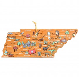 Tennessee State Shaped Cutting & Serving Board w/Artwork by Fish Kiss with Logo  Tennessee State Shaped Cutting & Serving Board w/Artwork by Fish Kiss with Logo