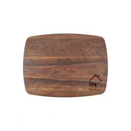 9" x 12" x 3/4" Walnut Rounded Edge Cutting Board with Logo  9" x 12" x 3/4" Walnut Rounded Edge Cutting Board with Logo