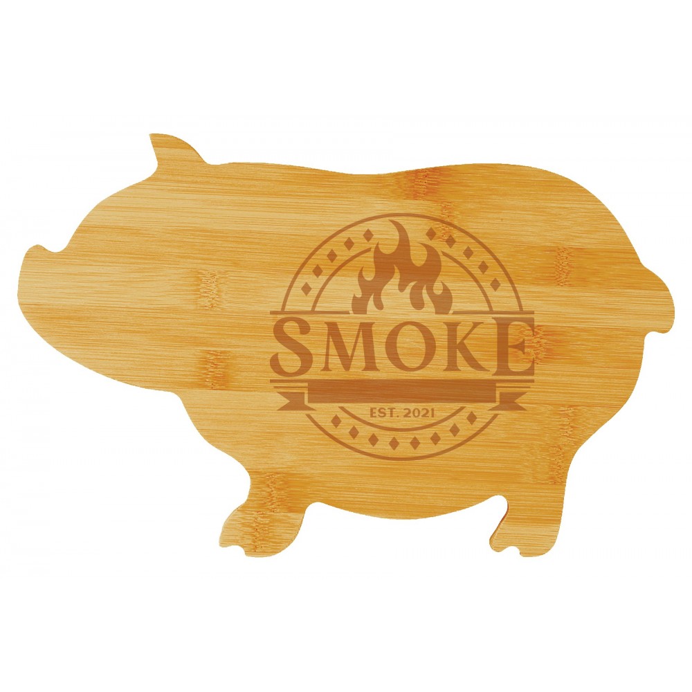 Pig Shaped Cutting Board - Engraved with Logo