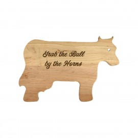 Maple Cow-Shaped Cutting Board with Logo