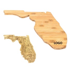 Florida State Shaped Serving Cutting Board with Logo  Florida State Shaped Serving Cutting Board with Logo