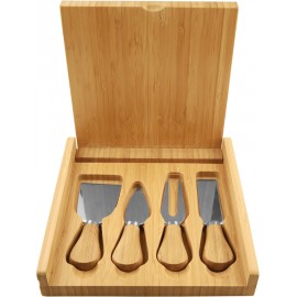 Bamboo Cheese Tool Set with Logo