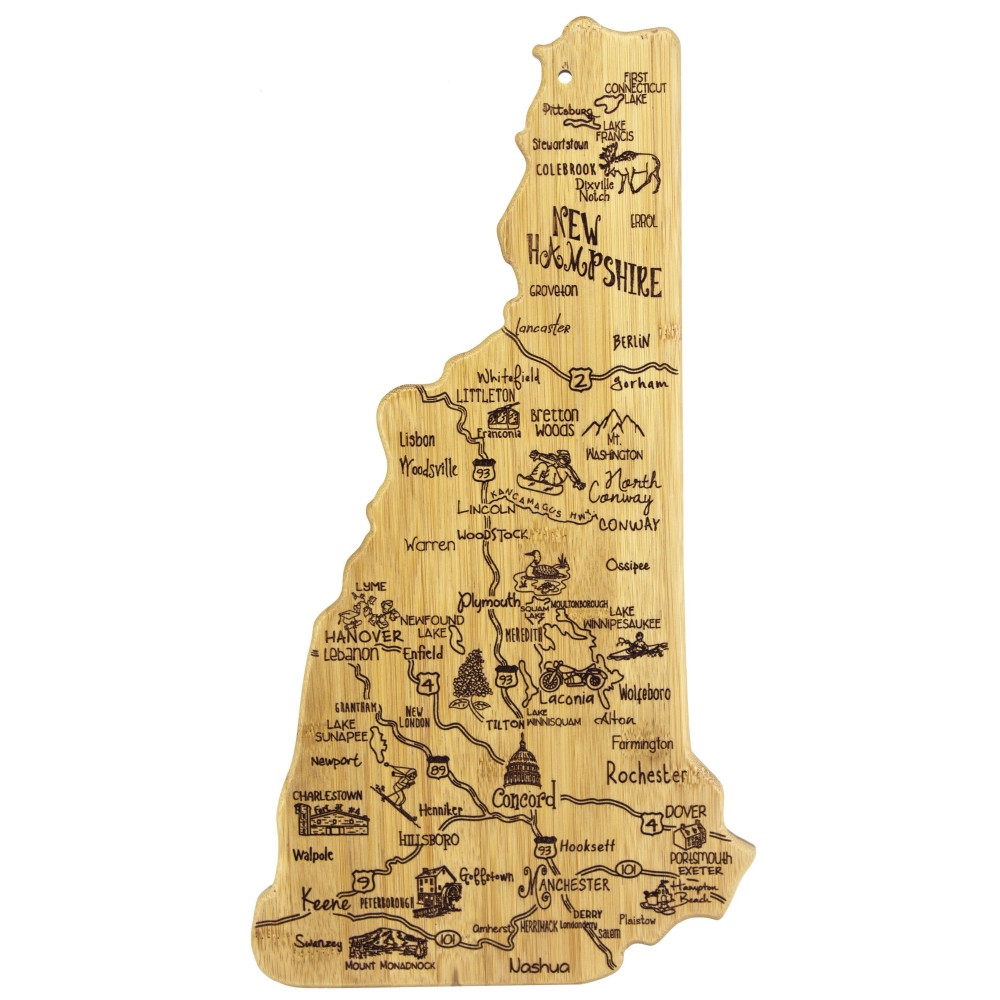 Personalized Destination New Hampshire Cutting & Serving Board