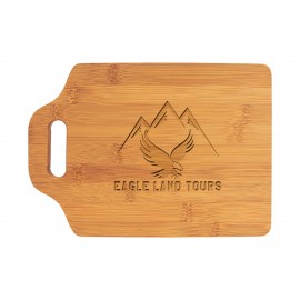 11" x 7" Bamboo Cutting Board w/ Handle with Logo