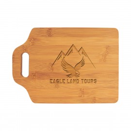 Logo Branded 11" x 7" Bamboo Cutting Board w/ Handle