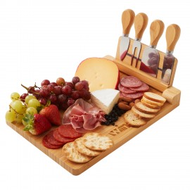 Promotional 5-Piece Magnetic Bamboo Cheese Board Set