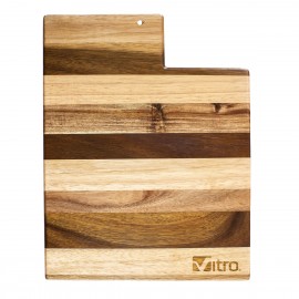 Rock & Branch Shiplap Series Utah State Shaped Wood Serving & Cutting Board with Logo