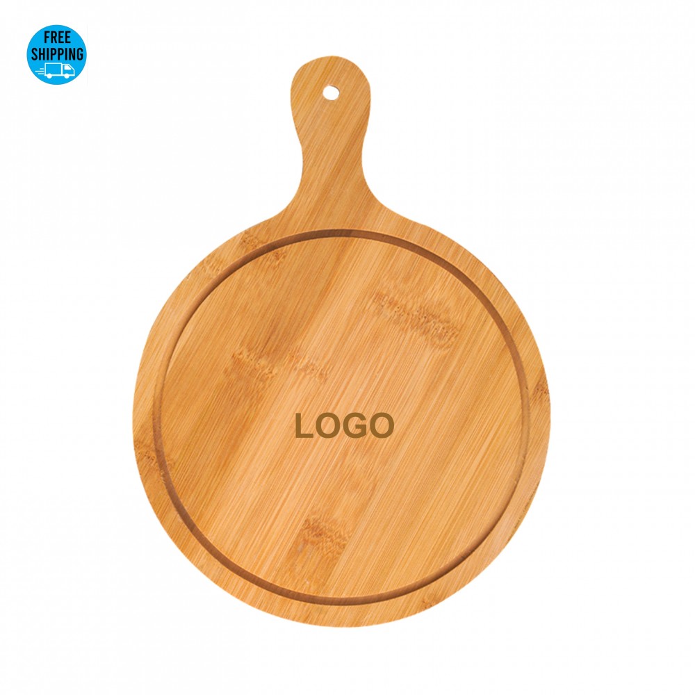Round Bamboo Pizza Board 9" - OCEAN with Logo Round Bamboo Pizza Board 9" - OCEAN with Logo