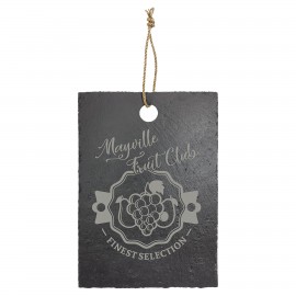 Logo Branded 13 3/4" x 9 3/4" Rectangle Slate Cutting Board with Hanger String