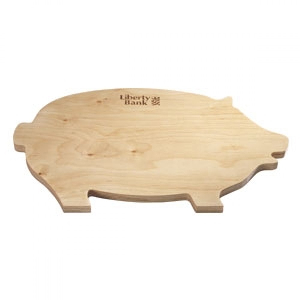 Pig Shaped Wood Cutting Board with Logo