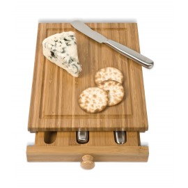 Personalized Bamboo Cheese Tools Case w/Cutting Board (3 Tools)