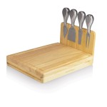 Custom Asiago Cutting & Cheese Board w/Tuck Away Panel & 4 Cheese Tools