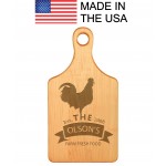 13 1/2" x 7" Maple Paddle Shaped Cutting Board MADE IN THE USA! with Logo