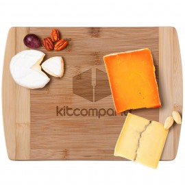 Logo Branded The Brisbane 11-Inch Two-Tone Deluxe Bamboo Cutting Board