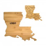 Louisiana Shaped Wooden Cutting Board with Logo