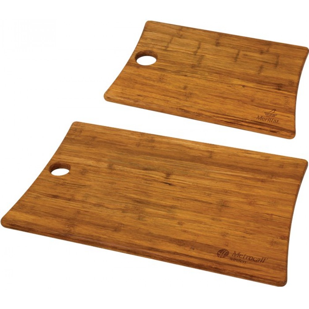 Woodland Bamboo Cutting Board Set with Logo