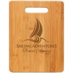 Custom Imprinted Engraved Bamboo Rectangle Cutting Board, 11 1/2" x 8 3/4"