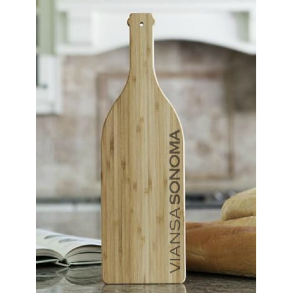 Logo Branded Custom Wine Bottle Shaped Cutting Board Logo Branded Custom Wine Bottle Shaped Cutting Board