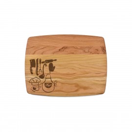 Custom Engraved 9" x 12" Maple Curved Rectangular Cutting Board