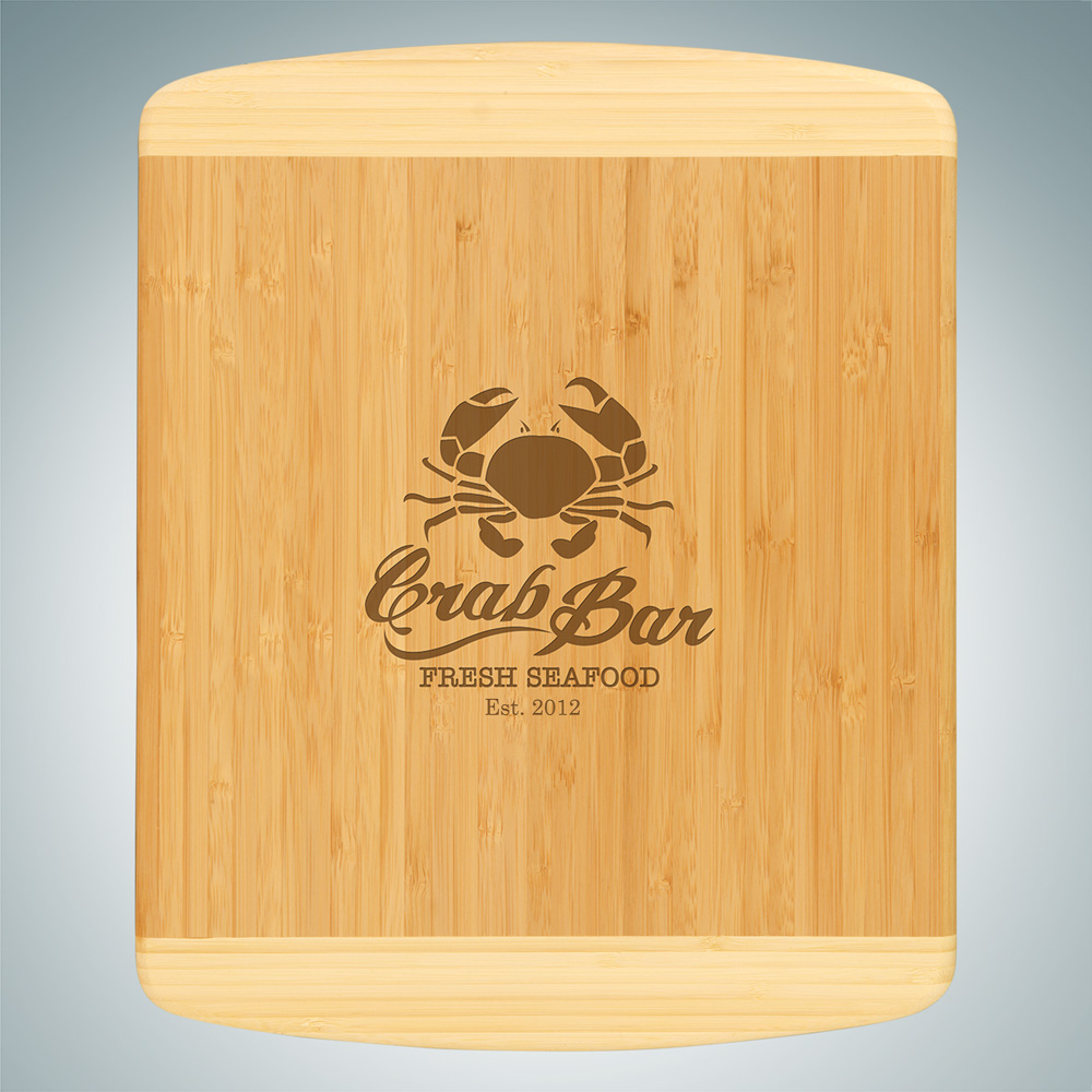Bamboo 2-Tone Cutting Board with Logo