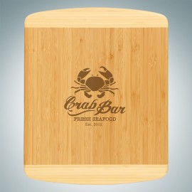 Bamboo 2-Tone Cutting Board with Logo  Bamboo 2-Tone Cutting Board with Logo