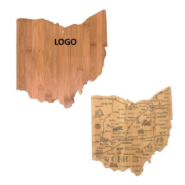 Custom Engraved Ohio State Shaped Serving Cutting Board  Custom Engraved Ohio State Shaped Serving Cutting Board