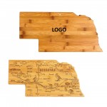 Nebraska State Shaped Wooden Cutting Board Custom Printed