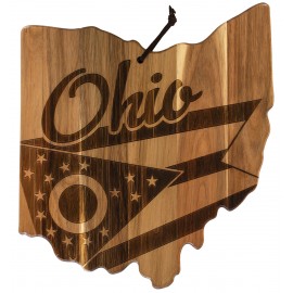 Custom Rock & Branch Origins Series Ohio State Shaped Wood Serving & Cutting Board