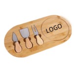 Custom 4 - Piece Oval Bamboo Cheese Board Set