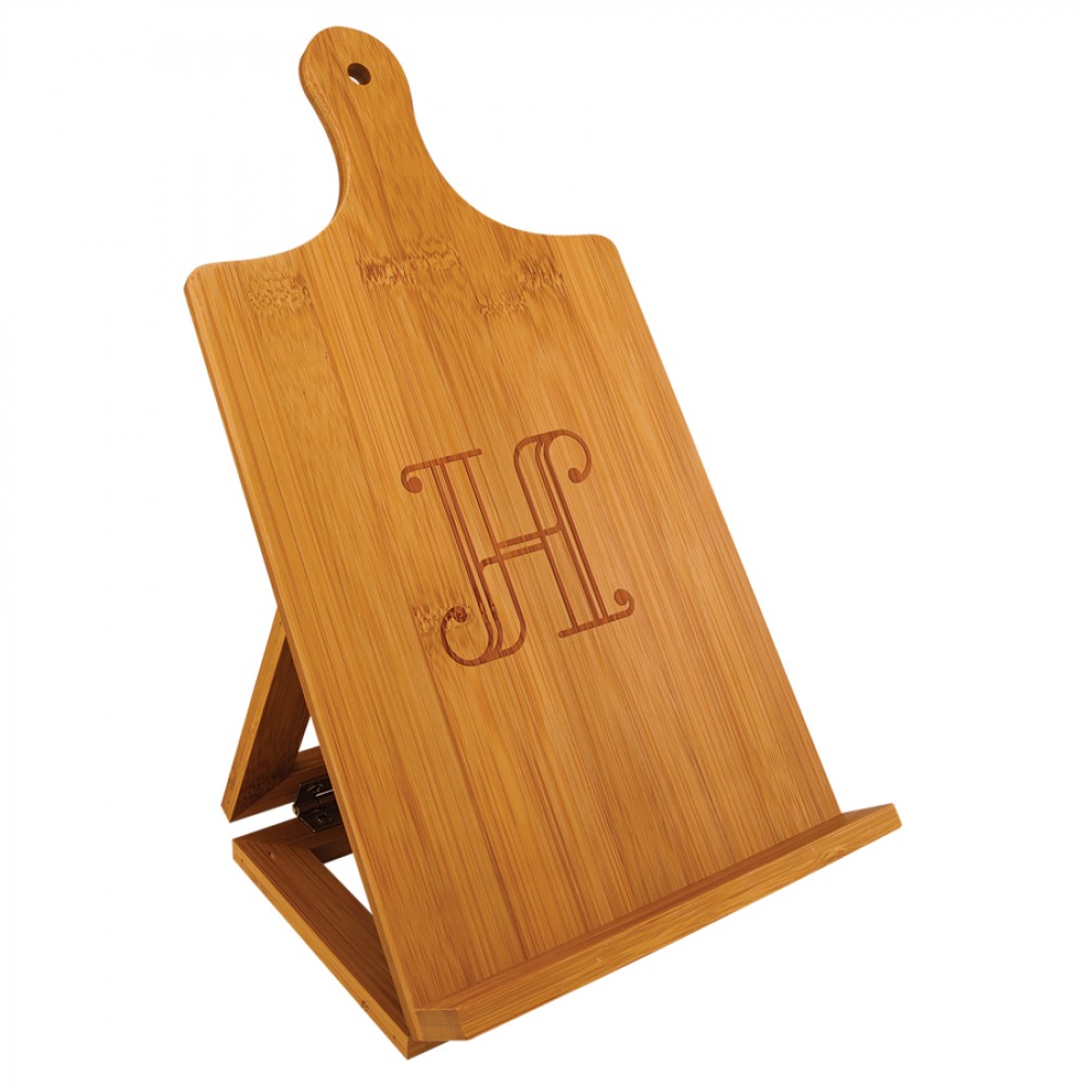 Bamboo Standing Chef's Easel, 7 1/4" x 13 1/2" with Logo Bamboo Standing Chef's Easel, 7 1/4" x 13 1/2" with Logo