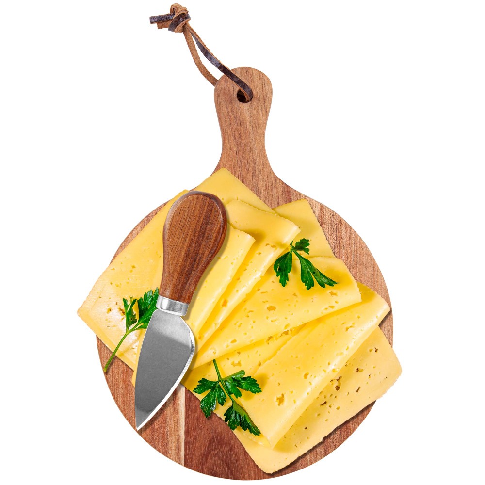 Mini Round Cheese Board & Knife Set (Factory Direct - 10-12 Weeks Ocean) with Logo