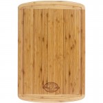 2-Tone Vertical Grain Grooved Bamboo Cutting Board - 18 inch Custom Imprinted