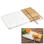 Promotional Marble Acacia Cheese Board w/ Cheese Slicer