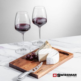 Logo Branded Swissmar Acacia Board & 2 Oldham Wine