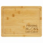 Personalized Bamboo Rectangle Cutting Board with Drip Ring, 11-1/2" x 8-3/4"