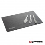 Logo Branded Swissmar Slate Serving Board With 3pc Cheese Knives