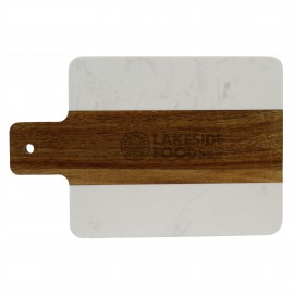 Acacia Wood and Mable Cutting Board with Logo