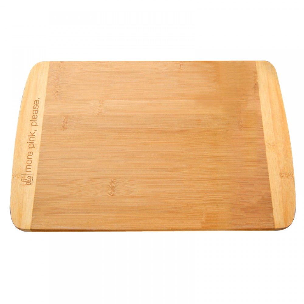 Large Two-Tone Bamboo Cutting Board with Logo