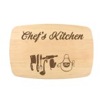 Custom Engraved 10 1/2" x 16" Maple Curved Rectangular Cutting Board